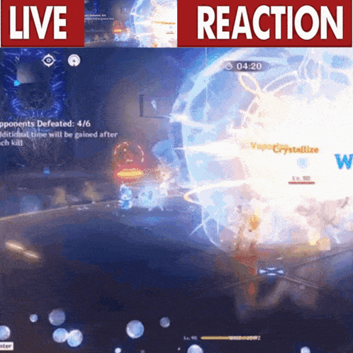a screenshot of a video game with the words live reaction on the bottom