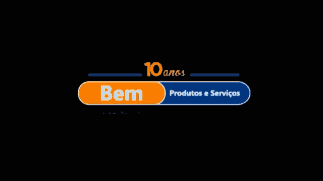 a logo for bem produtos e serviços is shown on a black background