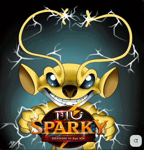 a picture of a cartoon character holding a sparky season 6 epi xix