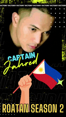 a poster for captain jahred roatan season 2 shows a man holding a flag
