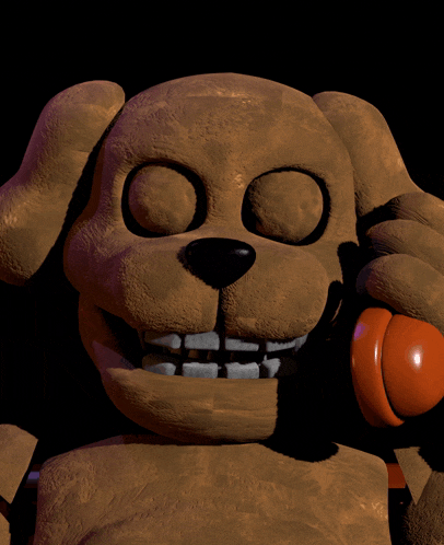 a stuffed animal with its eyes closed is holding an orange ball