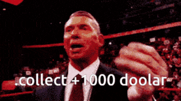a man in a suit and tie is saying collect 1000 doolar ..
