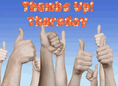 a bunch of people giving thumbs up with the words thumbs up thursday written above them