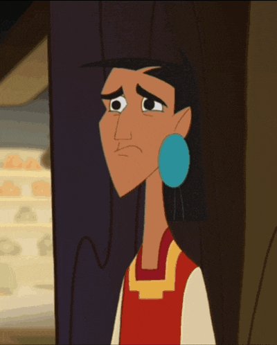 a cartoon character with a sad expression on her face
