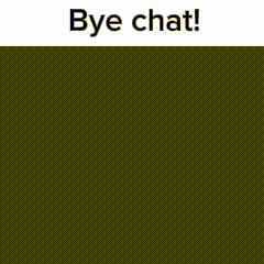 a black and white drawing of a person with the words `` bye chat '' written on it .
