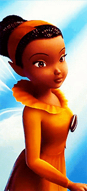 a cartoon character is wearing a yellow dress