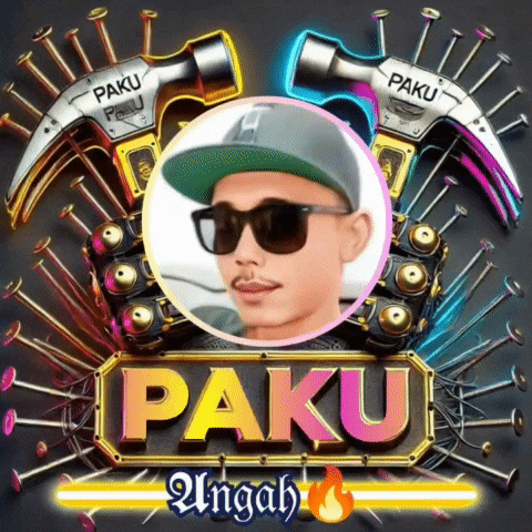 a man wearing sunglasses and a hat is surrounded by nails and the name paku