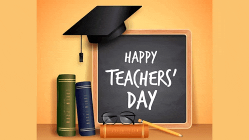 a chalkboard with the words `` happy teachers ' day '' written on it .