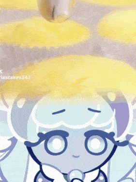a cartoon character with a pearl on her head