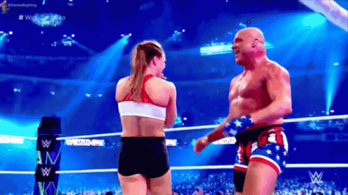 Kurt Angle Ronda Rousey GIF - Kurt Angle Ronda Rousey Wwe GIFs
