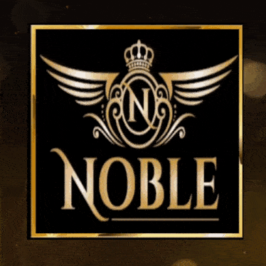 a gold noble logo with a crown on it