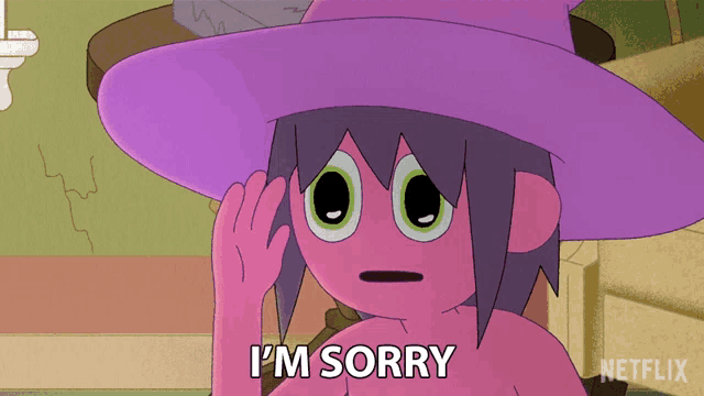 a cartoon character says i 'm sorry in a netflix ad