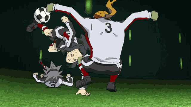 a soccer player with the number 3 on their back