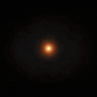 a circle of light with a white center