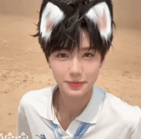 a person wearing cat ears on their head