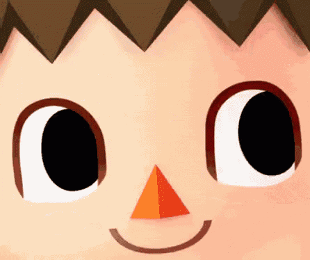 a close up of a cartoon character 's face with a smile