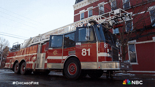a fire truck with the number 81 on it