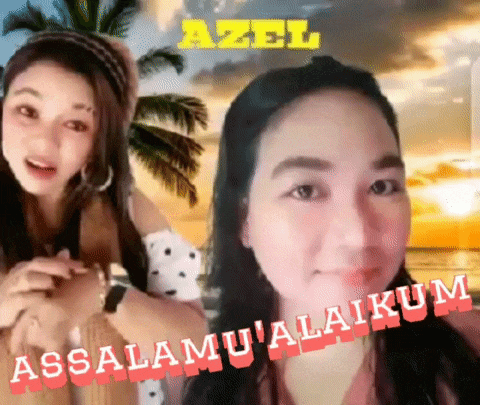 a picture of two women with the words assalamu ' alaikum