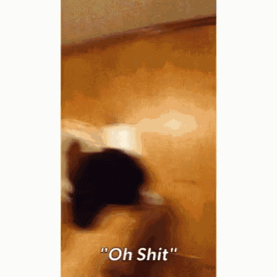 a blurry picture of a person saying " oh shit " .