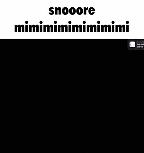 a cartoon character laying in bed with the words snooore mimimimimimimimi on the top