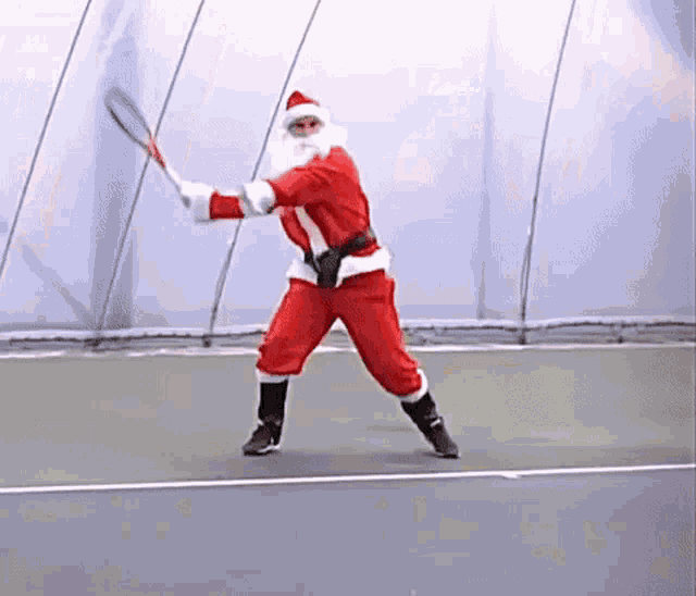 Santa Claus Tennis GIF - Santa Claus Tennis Saint Nicholas GIFs