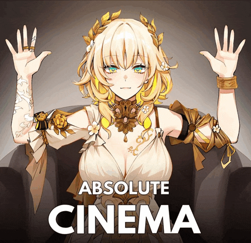 a poster for absolute cinema with a woman in a white dress on it