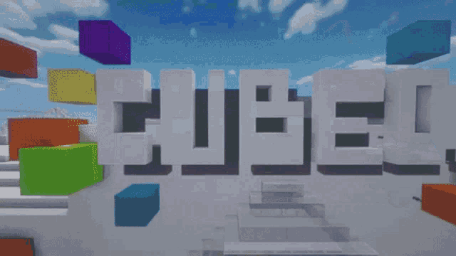 a blue sign that says welcome to cubed 2020 on it