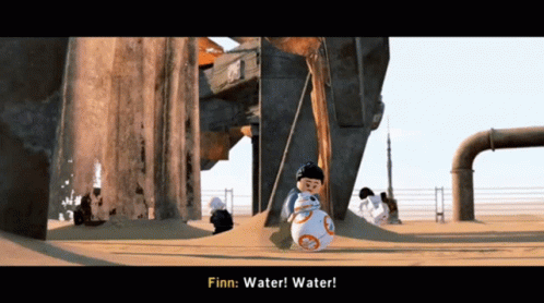 Lego Star Wars Finn GIF - Lego Star Wars Finn Water Water GIFs