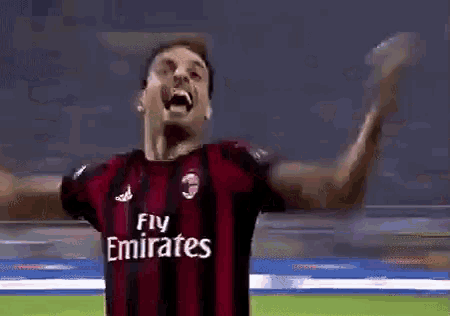 a man in a red and black striped shirt is screaming with the words bonaventura written below him