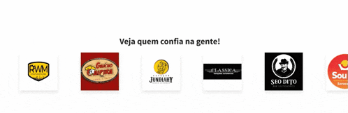 a row of logos with the words veja quem confia na gente below them