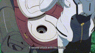a cartoon of a robot with the words a second attack with this timing written on it