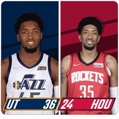 two basketball players from the utah jazz and rockets
