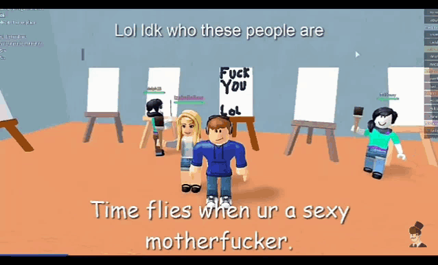a screenshot of a video game with the words lol idk who these people are