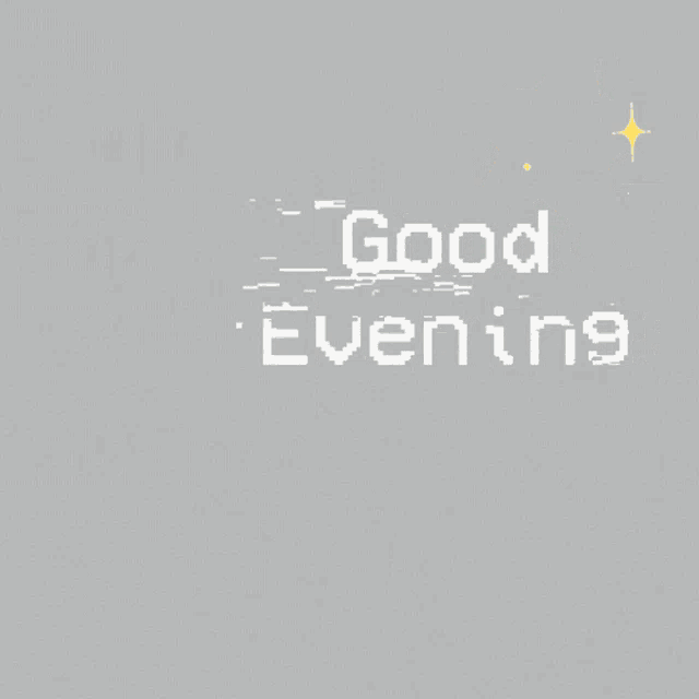 a man and woman pushing a shopping cart with the words good evening