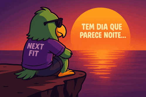 a cartoon of a parrot wearing a next fit shirt