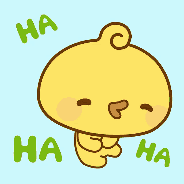 a cartoon drawing of a chicken with the words ha ha ha written on it