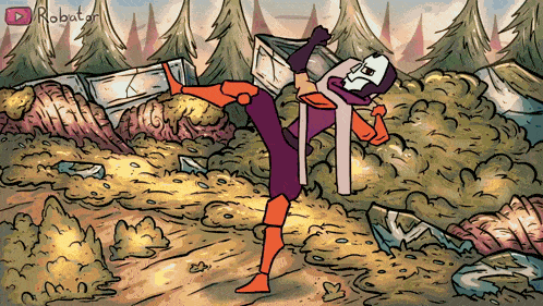 a cartoon drawing of a superhero with the name robator on the bottom