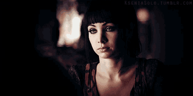 a close up of a woman 's face with the website kseniasolo.tumblr.com in the upper right corner