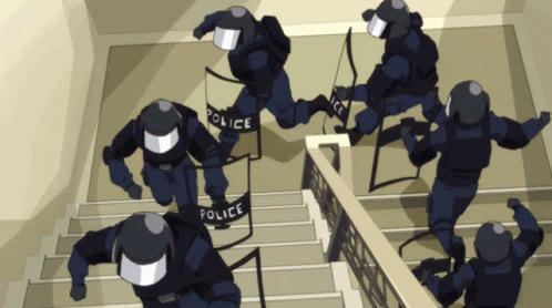 Anime Police GIF - Anime Police Stairs GIFs