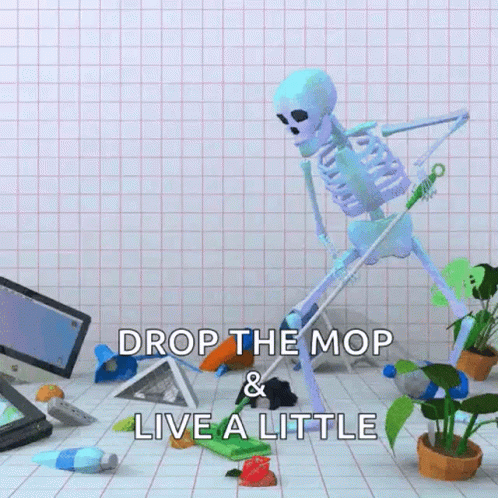 Skeleton Sweeping GIF - Skeleton Sweeping Mopping GIFs