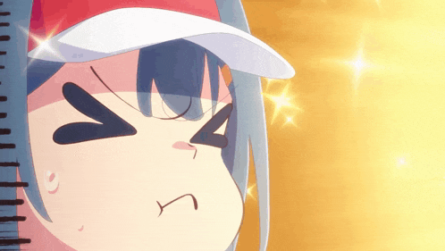 a close up of a girl 's face with a ruler in the background