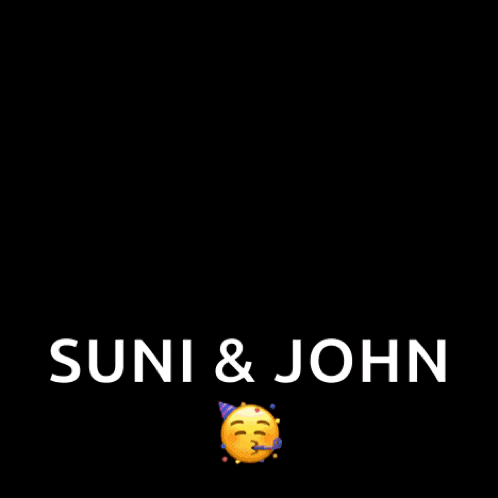 suni and john wishing a happy new year with a smiley face