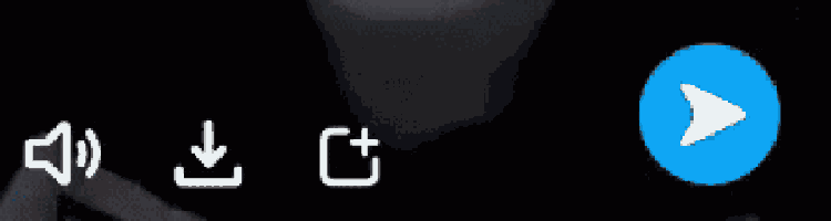 a blue circle with a white arrow pointing to the left