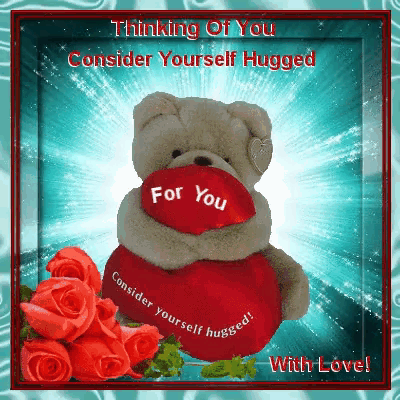 a teddy bear is holding a heart that says for you
