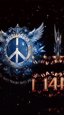 a peace sign with wings around it and the words " a peace " on it