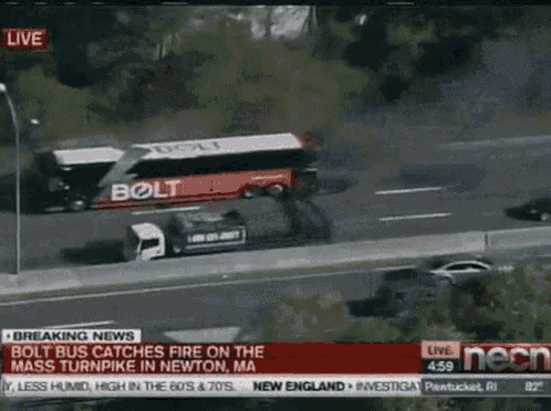 Bus Catches Fire And Explodes On Live Tv GIF - Bus Explosion Live News GIFs