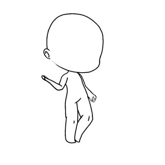 a drawing of a person without a head and without a body standing on a white background .
