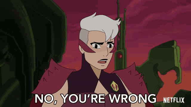 a cartoon character says no you 're wrong on netflix