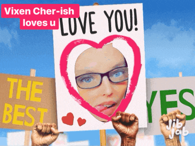 a sign that says vixen cher-ish loves you