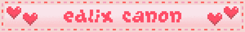 a pixel art banner for editx canon with hearts